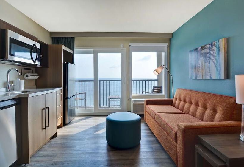 带双人床的标准工作室, Home2 Suites By Hilton Ormond Beach Oceanfront