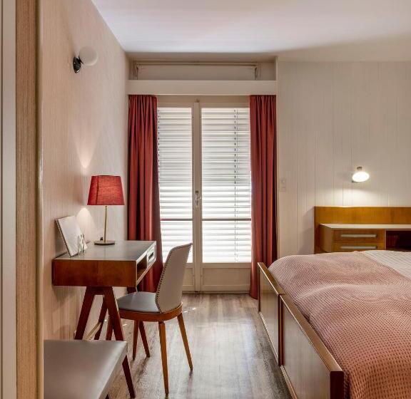 标准间带阳台, Hôtel Historique Chez Elsy   Crans Sapins