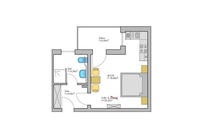 Апартаменты 1 Спальня, Haus Kuhberg