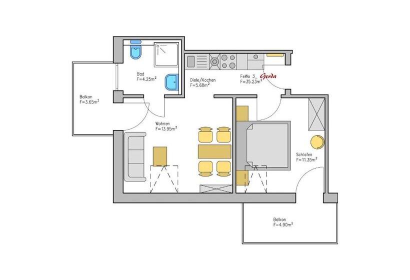 Апартаменты 1 Спальня, Haus Kuhberg