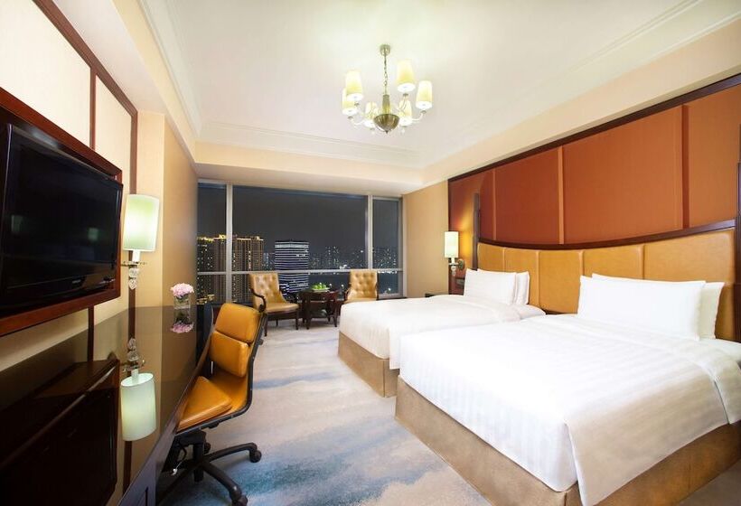 Номер Deluxe, Shangri La Wenzhou A Panoramic View Of The River, Adjacent To Wenzhou International Convention And E