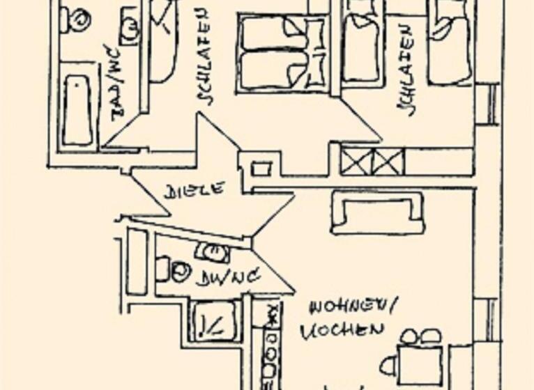 Апартаменты 2 Спальни, Pension Rosengärtchen