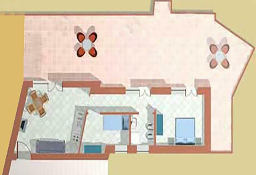 침실 1개 디럭스 아파트, Residenza Fontanelle Beach Resort