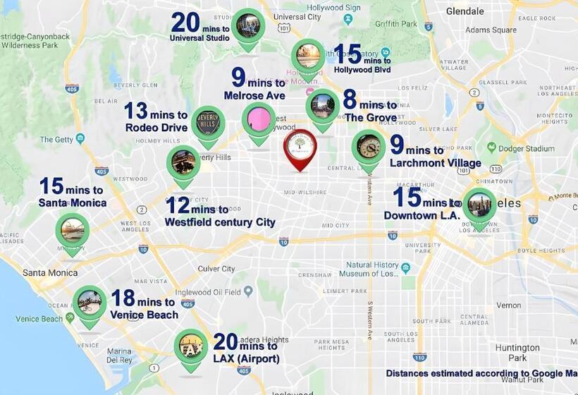 침실 3개 빌라, Los Angeles 3br Villa Suites With Free Parking