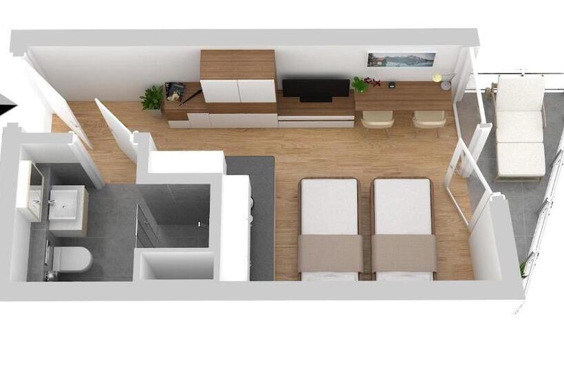 침실 1개 디럭스 아파트, Aparthotel My Room   Messe Munich