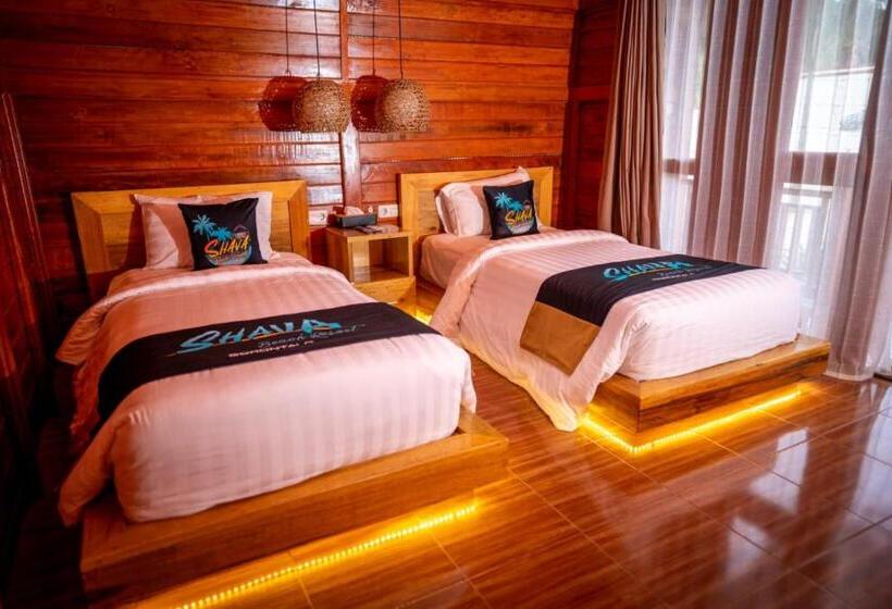 オーシャンビューデラックスルームバルコニー付き, Shava Beach Resort