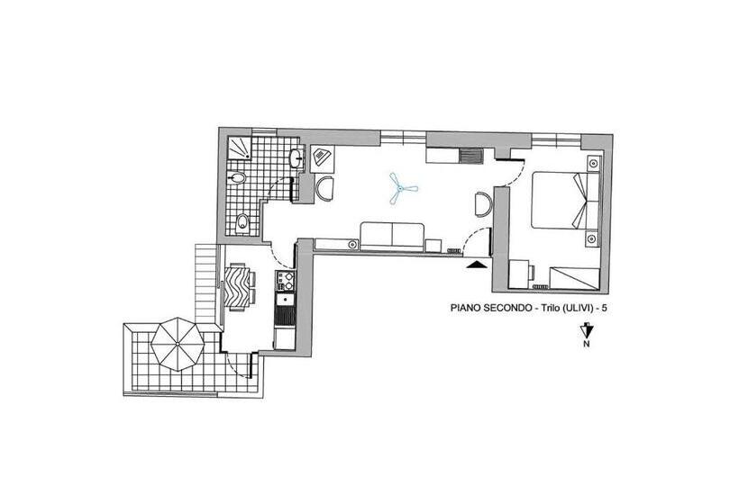Апартаменты 1 Спальня с Террасой, Residence Santa Maria Suites