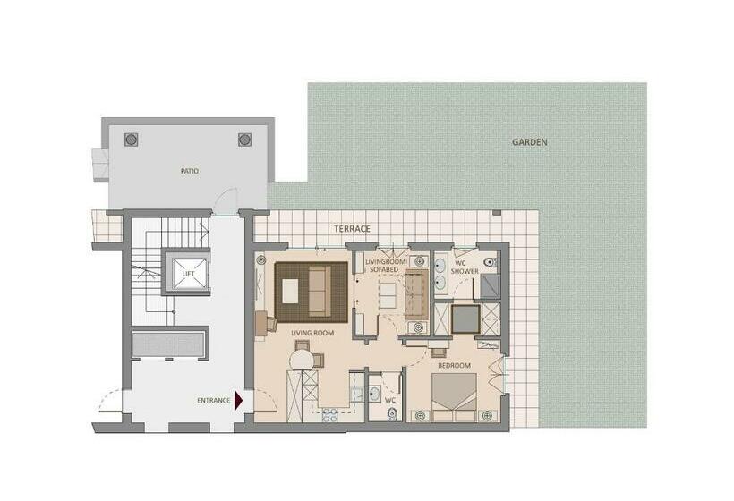 Апартаменты 1 Спальня Нижний Этаж, Delta Resort Apartments