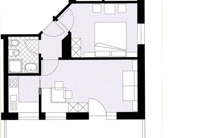 Апартаменты 1 Спальня с Балконом, Residence Sas Vanna