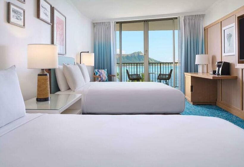 اتاق استاندارد با چشم‌انداز دریا, Outrigger Reef Waikiki Beach Resort
