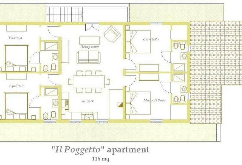 Апартаменты 4 Спальни, Agriturismo Pieve De Pitti