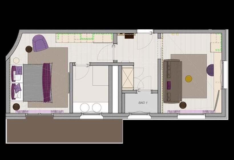 Люкс с Балконом, Chalet Silvretta Hotel & Spa