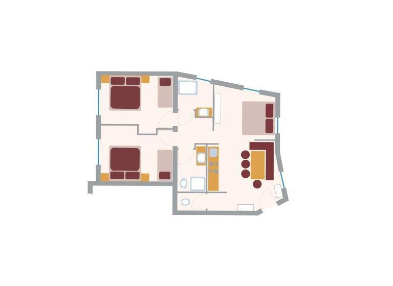 Апартаменты 2 Спальни, Crystls Apart