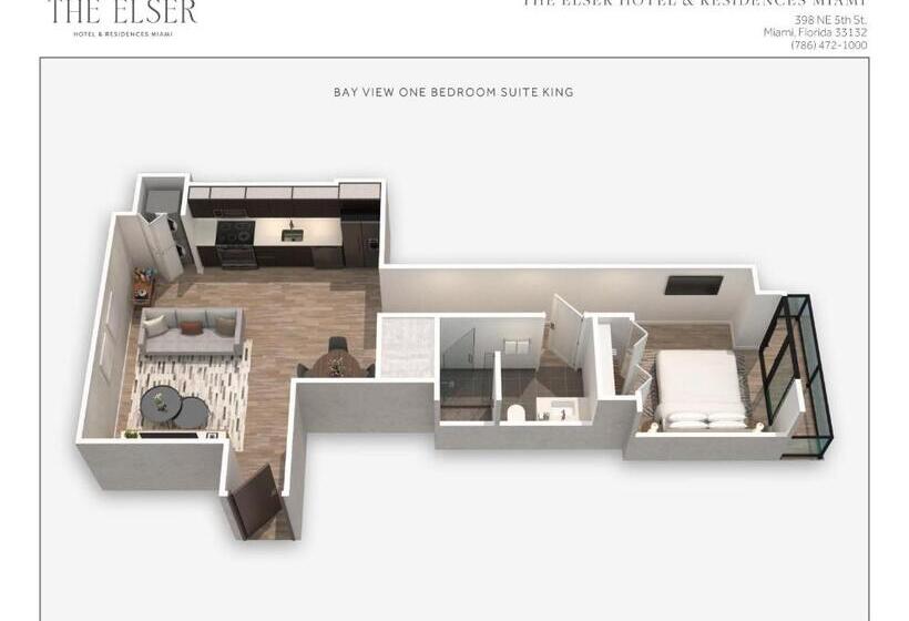 带大床的套房, The Elser Hotel Miami, An All Suite