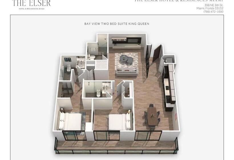 带2个卧室的套房, The Elser Hotel Miami, An All Suite