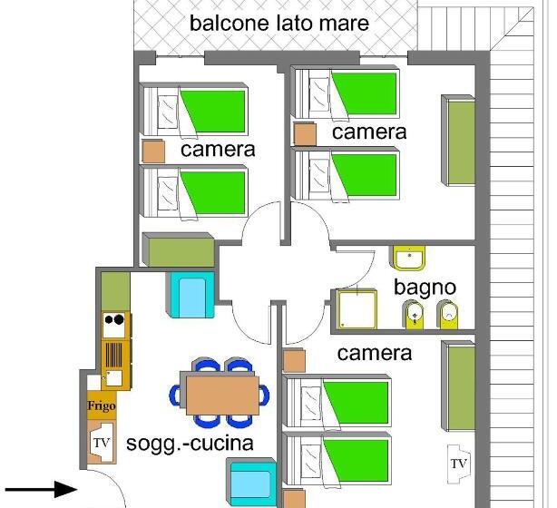آپارتمان 3 خوابه, Residence Stella Marina