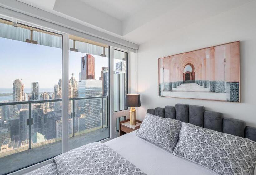 Apartamento Superior 1 Dormitório, Designer 1br + Study Suite   Cn Tower/skyline View
