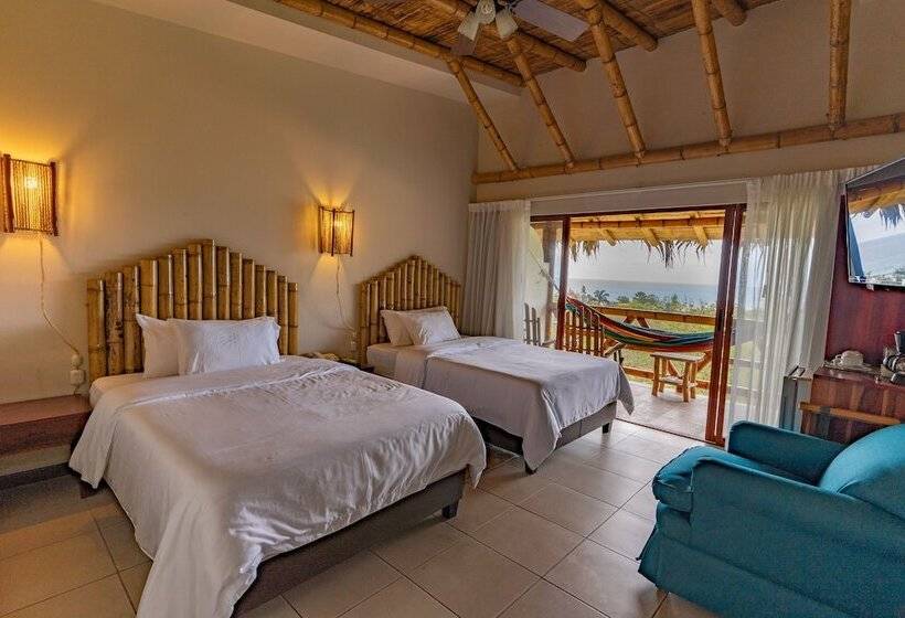 オーシャンビューデラックスルームバルコニー付き, Nativa Bambu Ecolodge