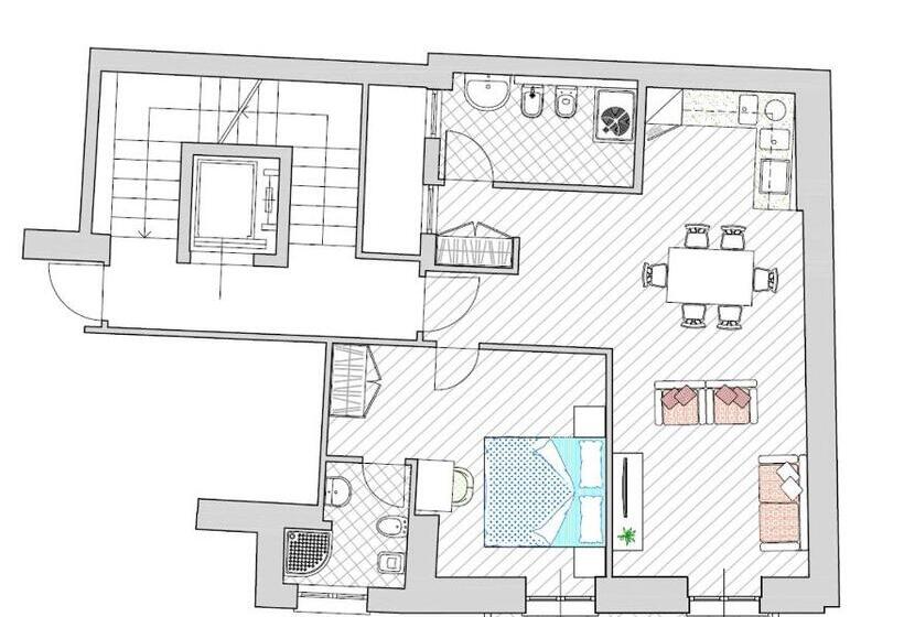 침실 1개 아파트, Residenza Alba