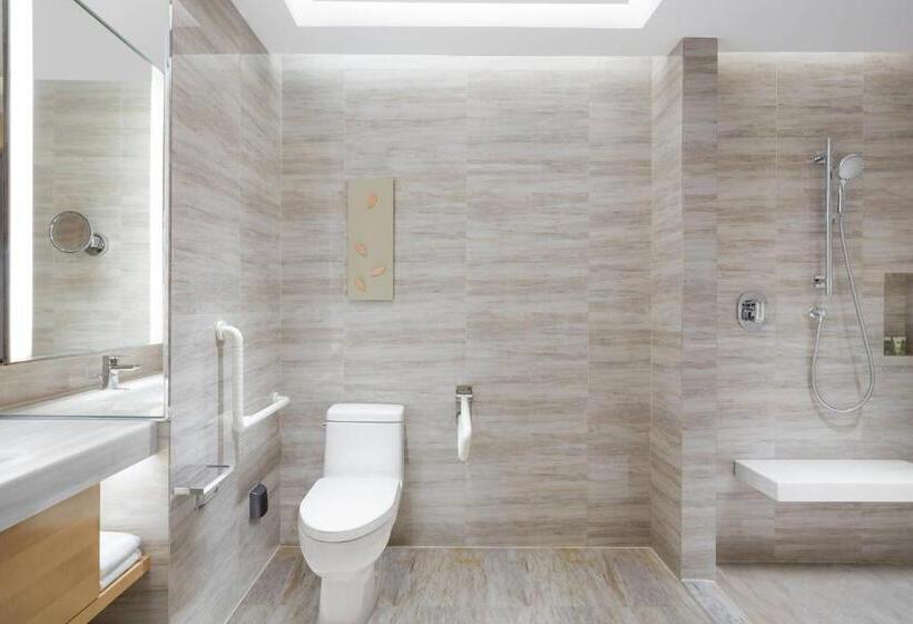 اتاق دلوکس با تخت کینگ و چشم‌انداز شهر, Courtyard By Marriott Shanghai Songjiang