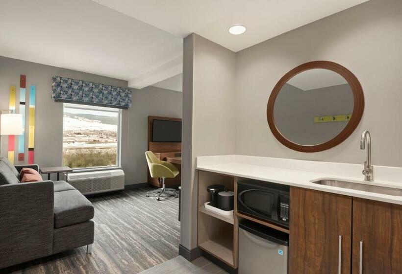 带大床的标准工作室, Hampton Inn & Suites By Hilton Kelowna Airport