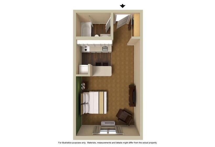 带大床的标准工作室, Extended Stay America Suites   Rochester   Henrietta