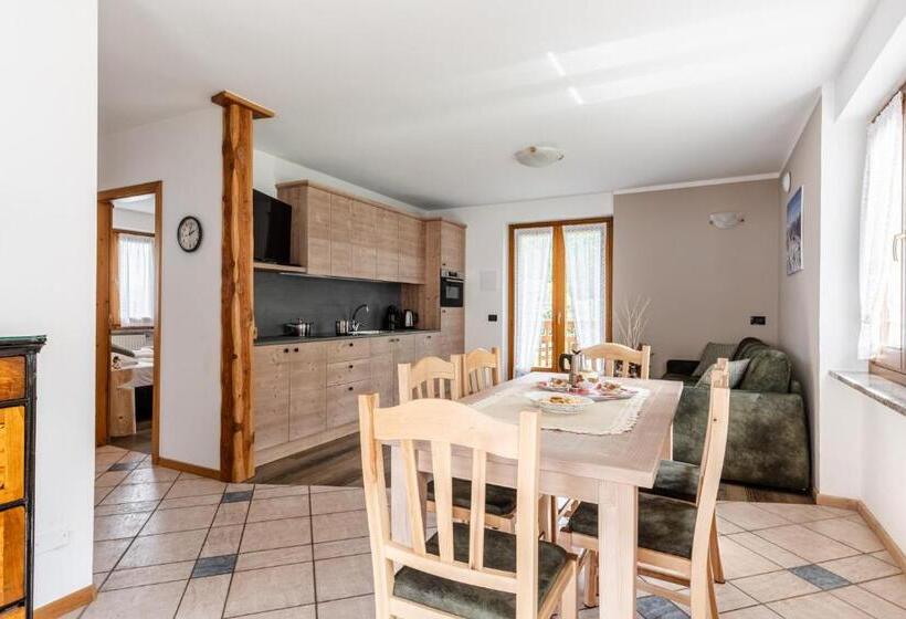 침실 2개 아파트, Villetta Val Di Sole
