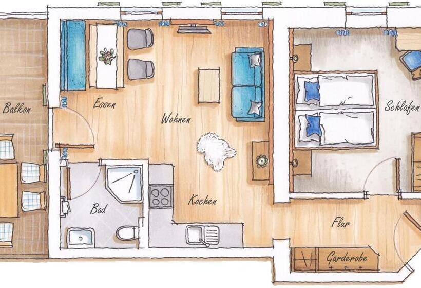 带1个卧室的公寓, Gästehaus Anfanglehen
