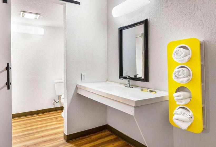 اتاق با امکانات پایه که برای افراد درگیر محدودیت حرکتی متناسب سازی شده است., Motel 6 Indianapolis, In