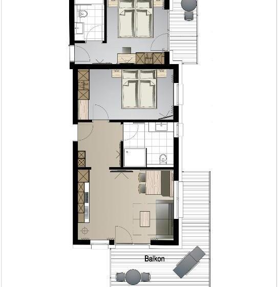 Апартаменты 2 Спальни, Apart Montagna