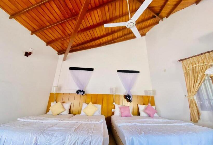 家庭间侧面带海景, Hikka Paradise Guest House