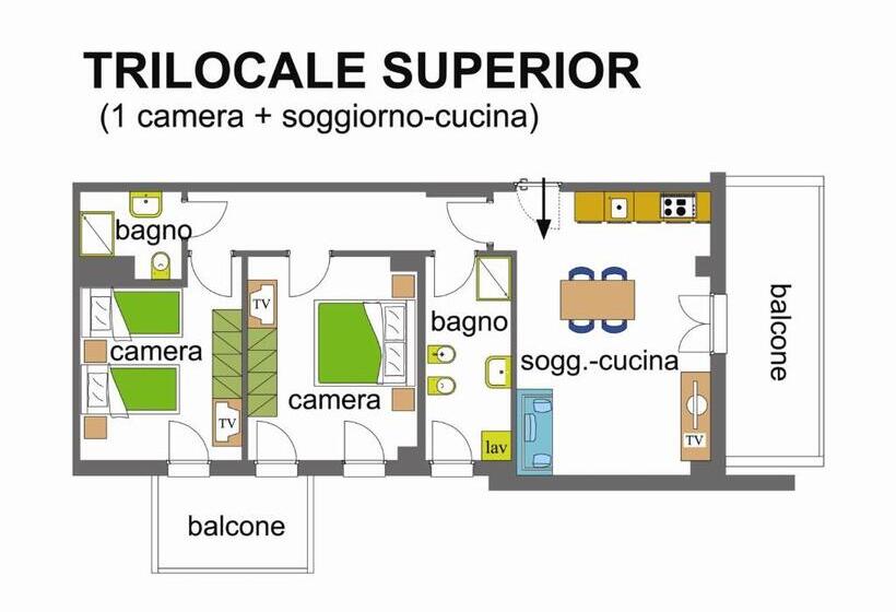 Апартаменты Superior 2 Спальни, Residence I Delfini