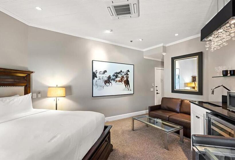 בית, חדר שינה 1, Independence Square 302, Top Floor Stylish Hotel Room With Wet Bar, A/c, In Downtown Aspen