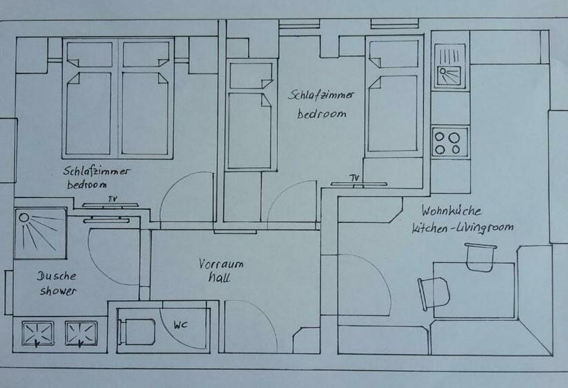 Апартаменты 2 Спальни, Haus Jehle