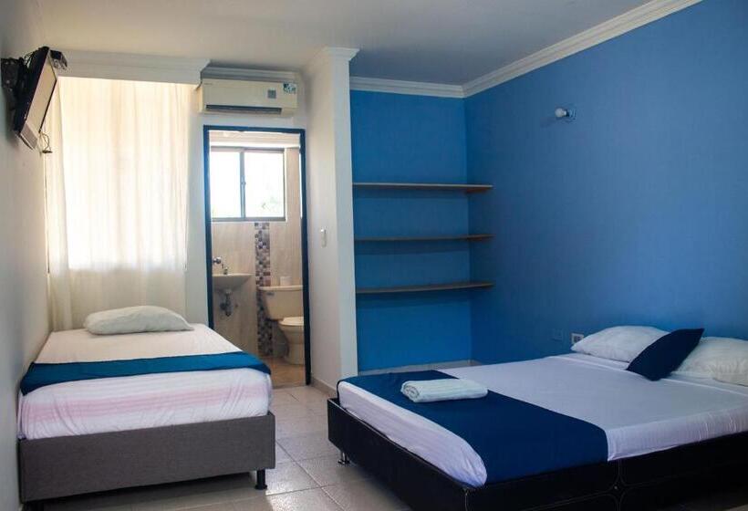 Quarto Quádruplo Estandar, Casa Hotel Las Gaviotas Santamarta