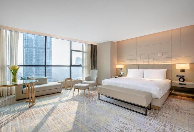 キングサイズベッドのデラックスルーム, Chengdu Marriott Hotel Financial Centre