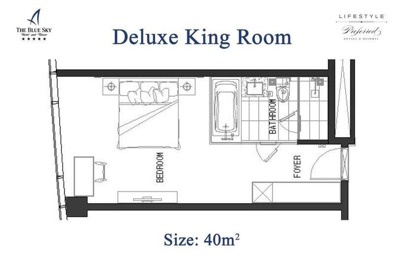 اتاق دلوکس با تخت کینگ و چشم‌انداز شهر, The Blue Sky Hotel And Tower