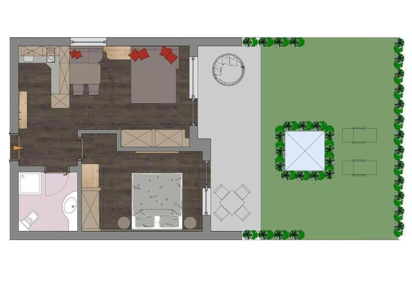 带1个卧室的带阳台的公寓, Familien Wellness Residence Tyrol