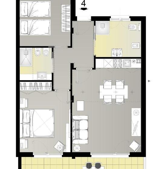 Апартаменты Superior 2 Спальни, Residence Le Primule