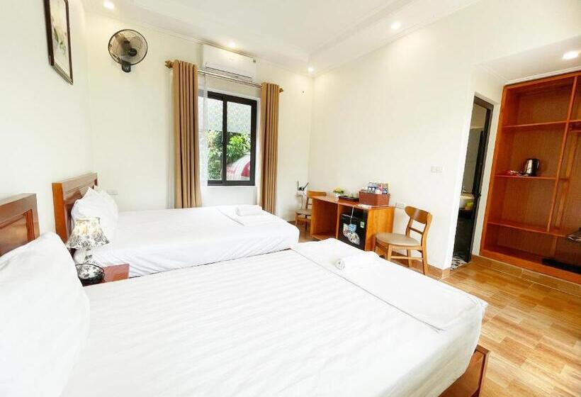 اتاق استاندارد سه تخته با چشم‌انداز باغ, Tam Coc Golden Sky Homestay