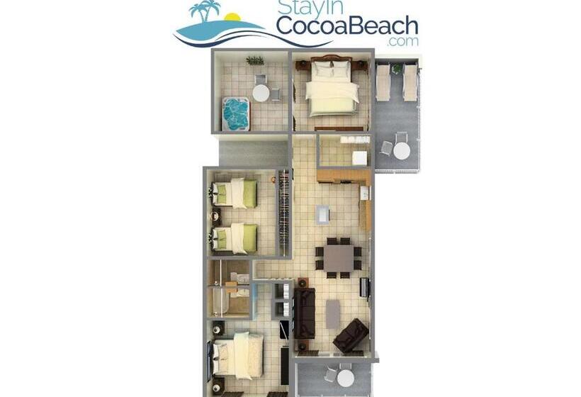침실 3개 펜트하우스 아파트, Paradise Beach Club   Oceanfront And Penthouse