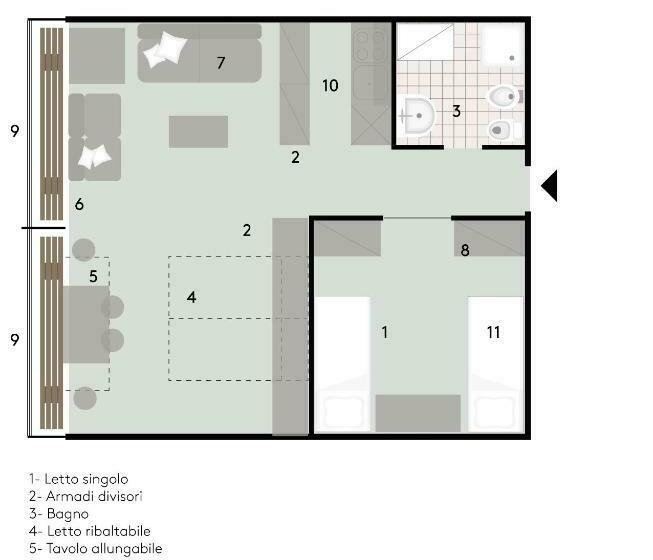 침실 1개 아파트, Residenza Albaré
