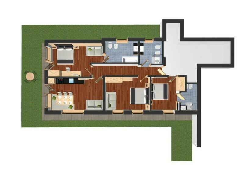 Апартаменты 3 Спальни, Residence Ravisa Dolomites