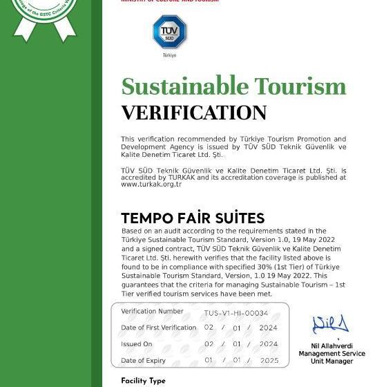 اتاق استاندارد, Tempo Fair Suites