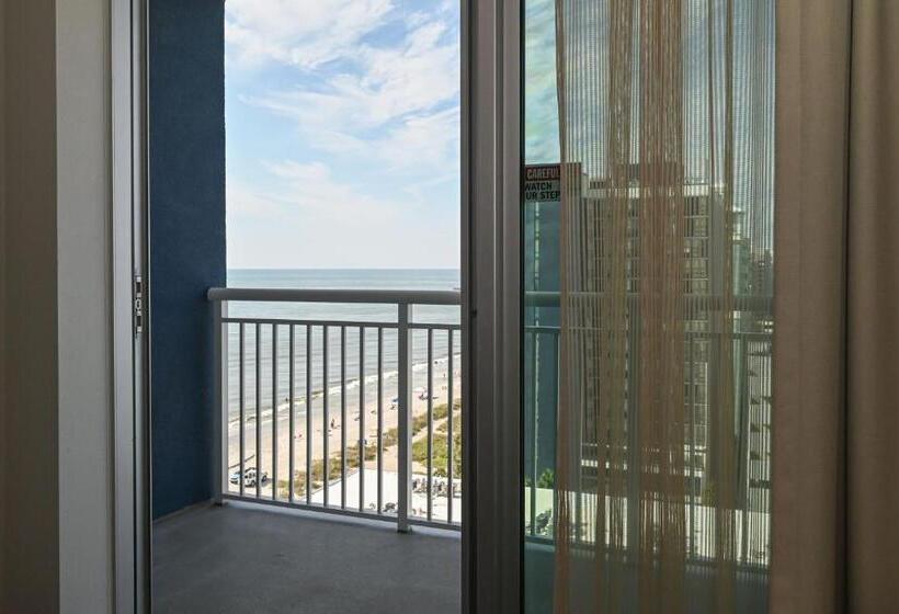 侧面带海景的标准工作室, Residence Inn By Marriott Myrtle Beach Oceanfront
