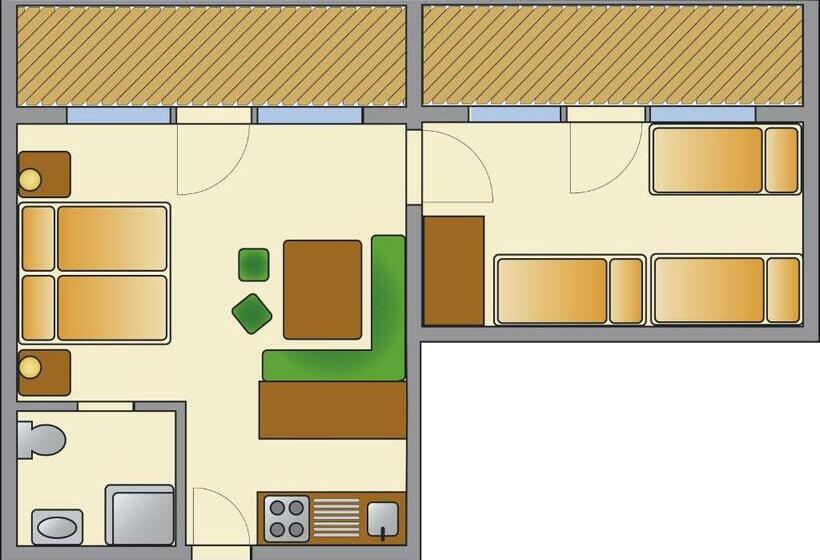 Апартаменты 2 Спальни с Балконом, Gästehaus Waltl