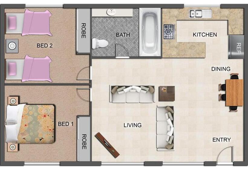 침실 2개 아파트, Haven Waters Motel & Apartments