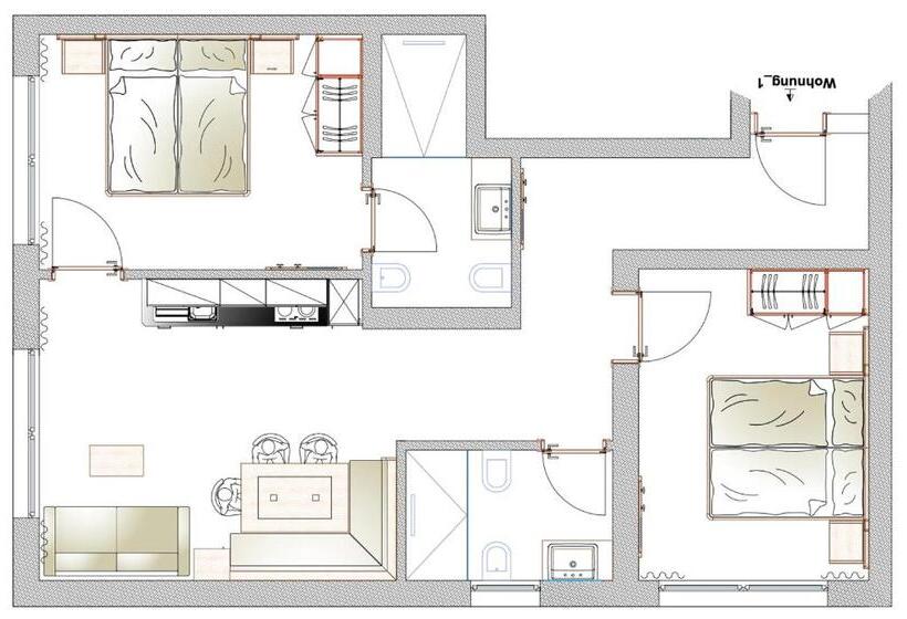 آپارتمان 1 خوابه همکف, Residence Armonia