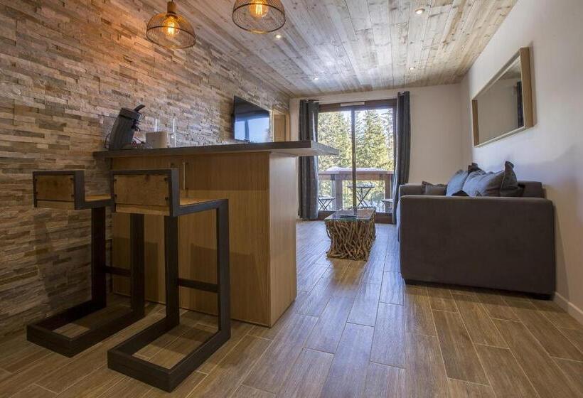 Апартаменты 1 Спальня с Балконом, Residence Le Domaine Du Jardin Alpin   Courchevel 1850