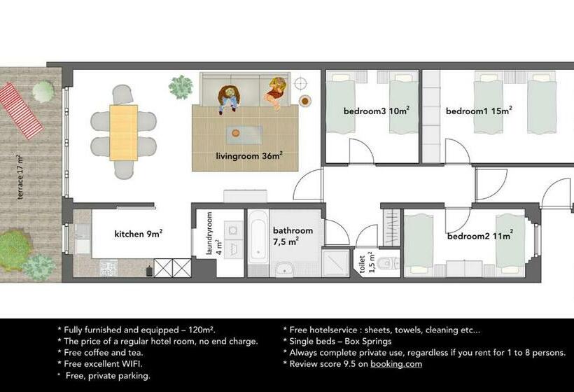 Апартаменты 3 Спальни, Apartments Belgium I